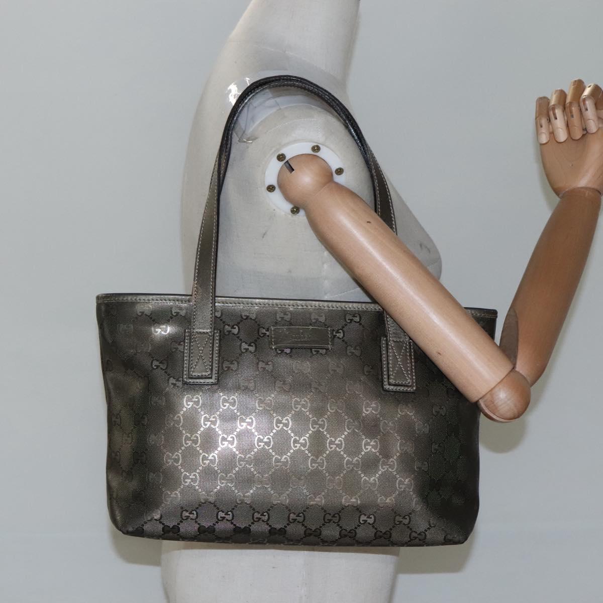 GUCCI GG implementation Tote Bag Khaki 211138 Auth KD120