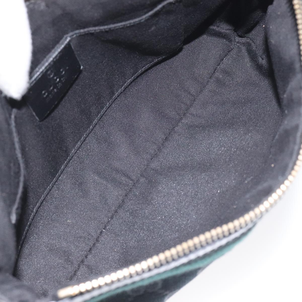 GUCCI GG Canvas Sherry Line Accessory Pouch Black Khaki 145970 Auth KD125V