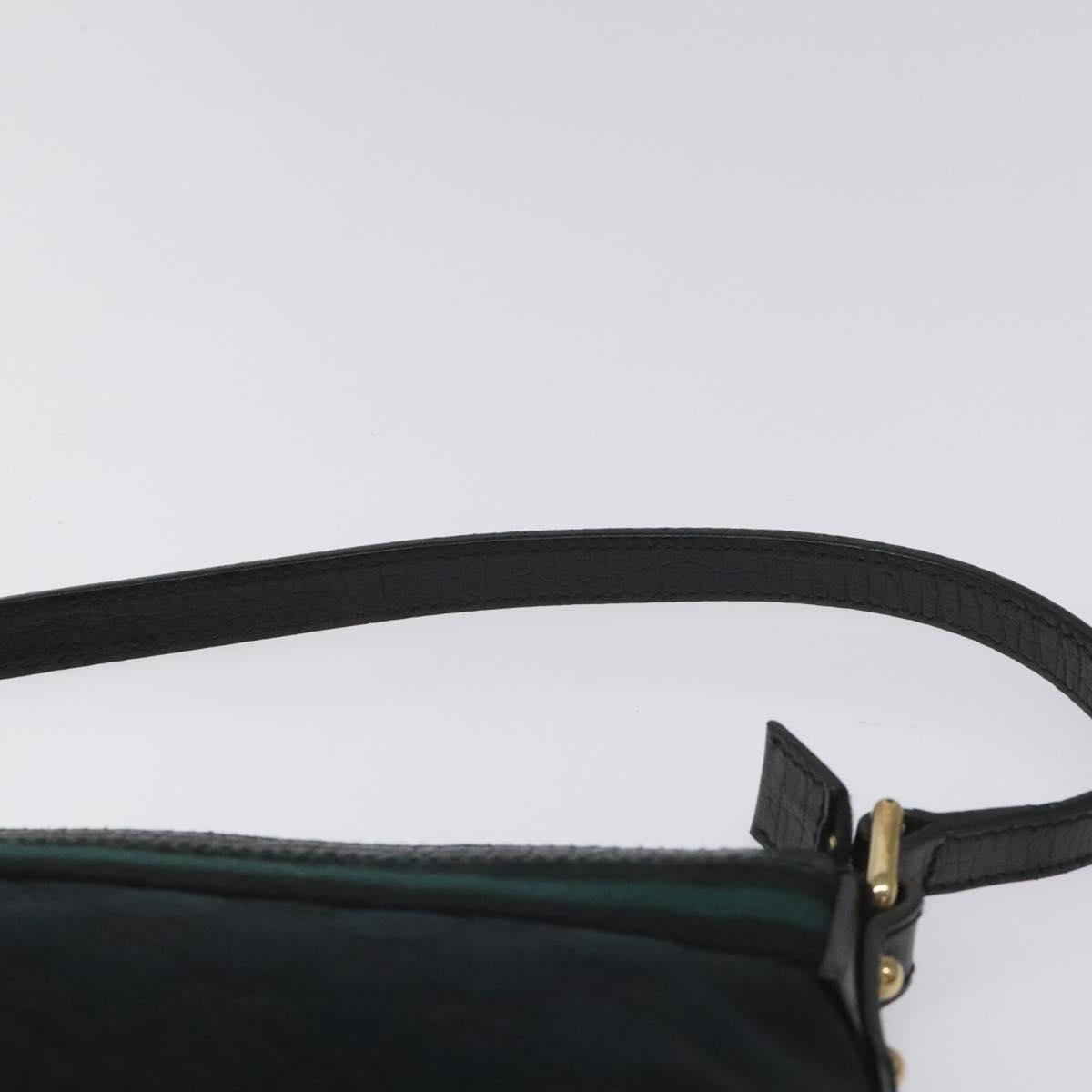 GUCCI GG Canvas Sherry Line Accessory Pouch Black Khaki 145970 Auth KD125V