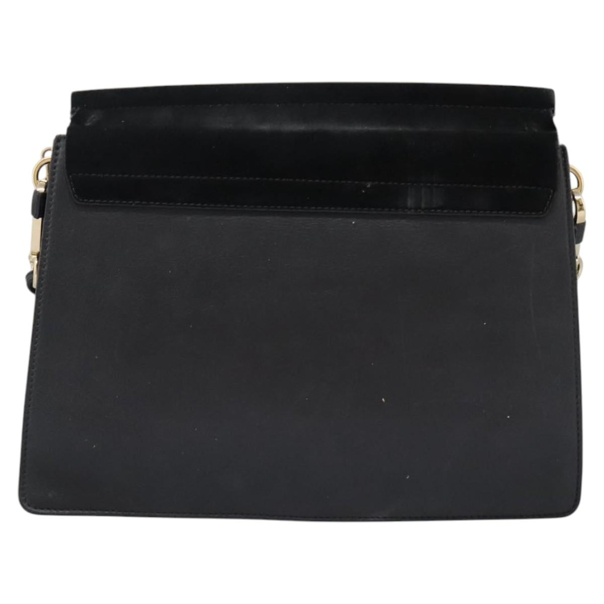 Chloe Fay Shoulder Bag Suede Leather Black Auth KD130