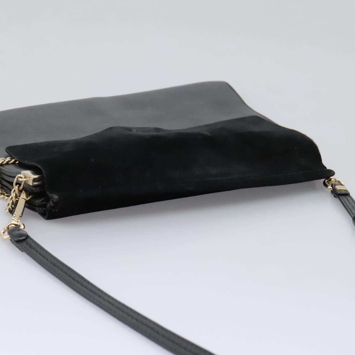 Chloe Fay Shoulder Bag Suede Leather Black Auth KD130