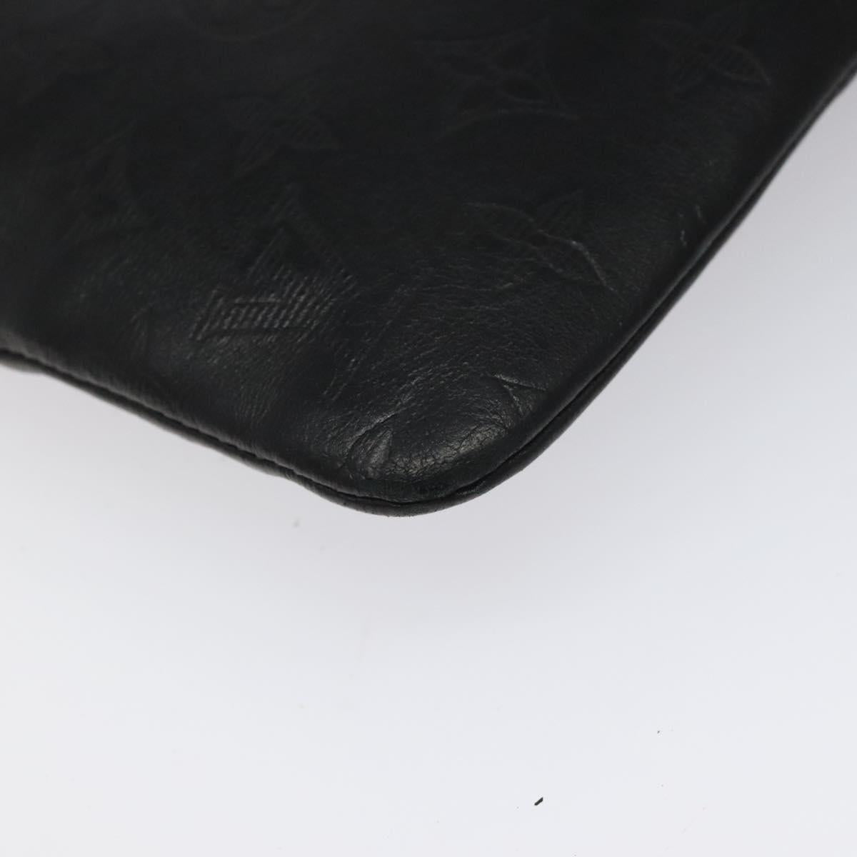 LOUIS VUITTON Monogram Shadow Pochette Discovery Bag Black M62903 LV Auth KD141