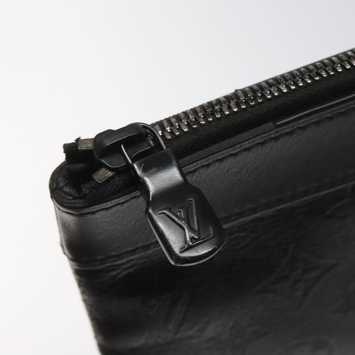 LOUIS VUITTON Monogram Shadow Pochette Discovery Bag Black M62903 LV Auth KD141