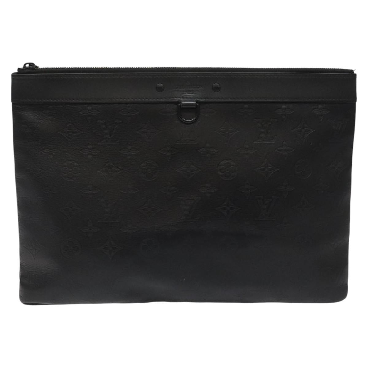 LOUIS VUITTON Monogram Shadow Pochette Discovery Bag Black M62903 LV Auth KD141