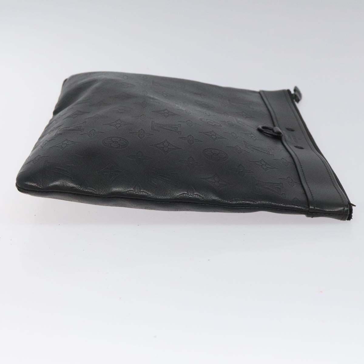 LOUIS VUITTON Monogram Shadow Pochette Discovery Bag Black M62903 LV Auth KD141