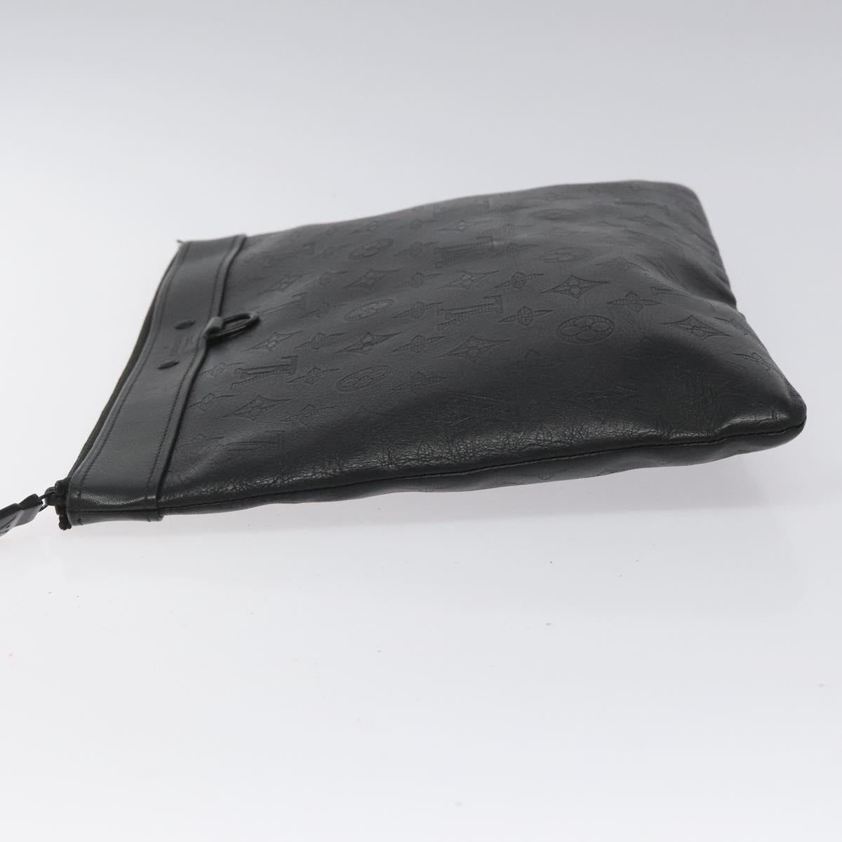 LOUIS VUITTON Monogram Shadow Pochette Discovery Bag Black M62903 LV Auth KD141