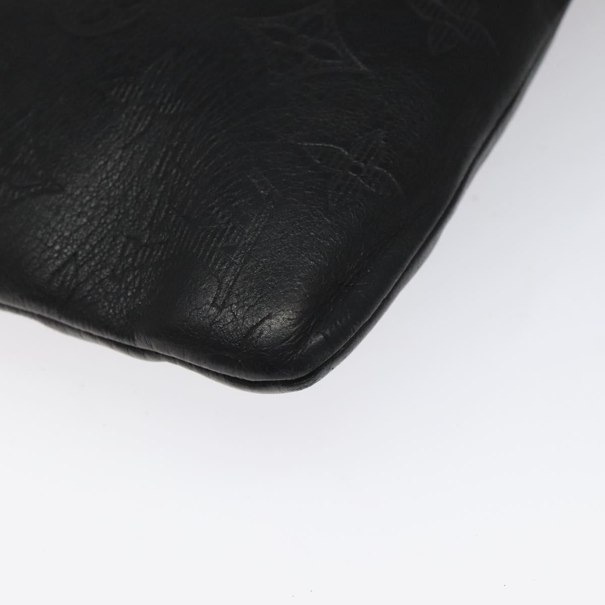 LOUIS VUITTON Monogram Shadow Pochette Discovery Bag Black M62903 LV Auth KD141