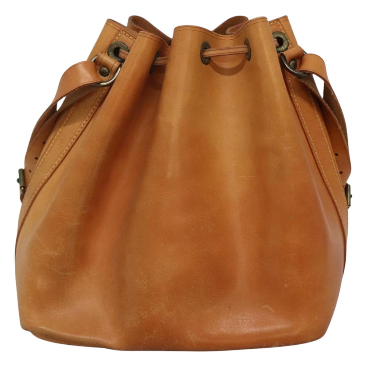 LOUIS VUITTON Nomad leather Petit Noe Shoulder Bag Beige M85003 LV Auth KD147