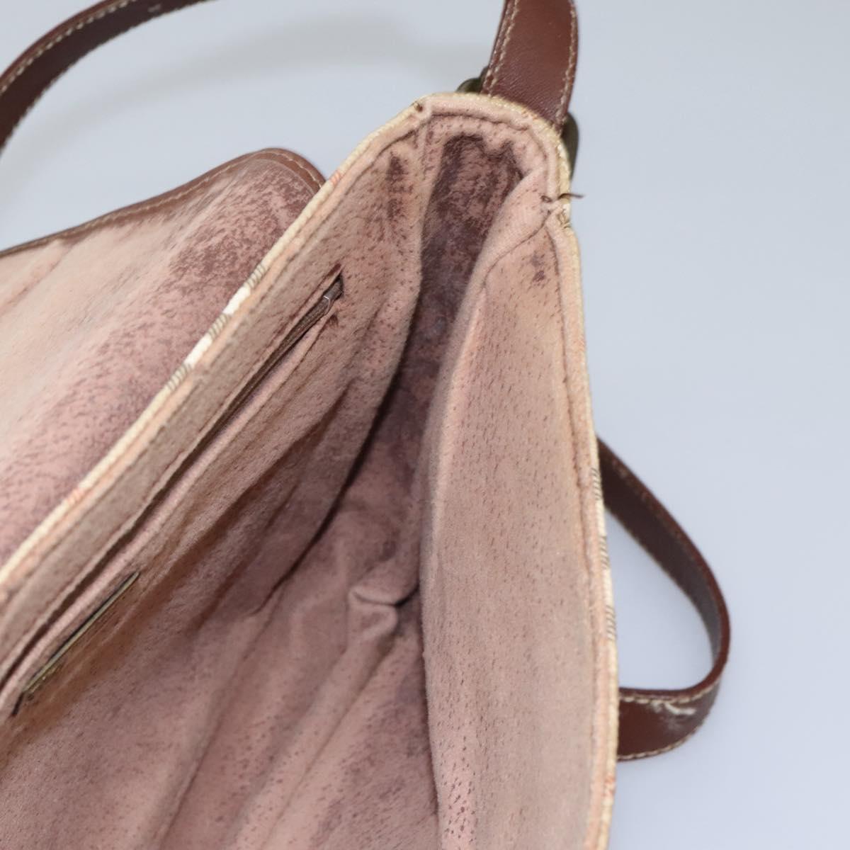 Burberrys Nova Check Shoulder Bag PVC Leather Beige Auth KD166