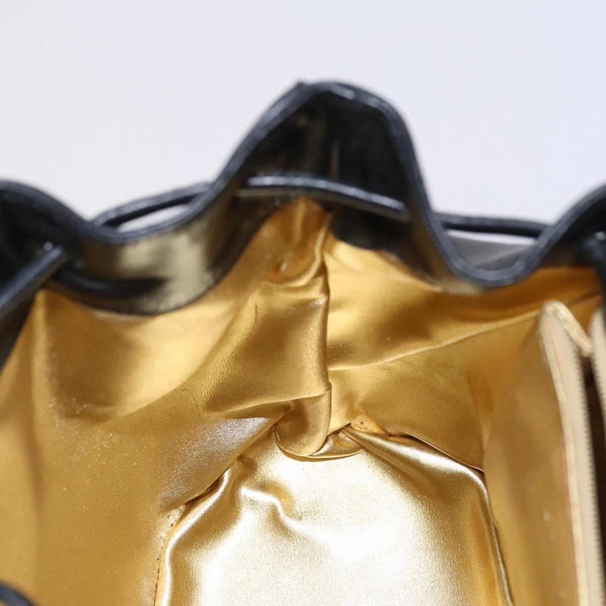 Salvatore Ferragamo Backpack Leather Black Gold Auth KD177