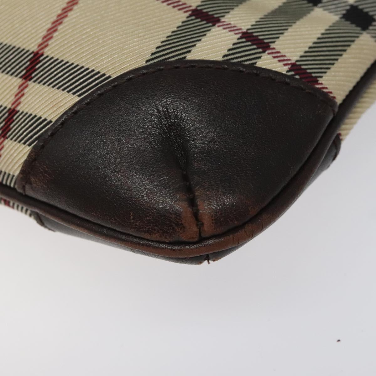 BURBERRY Nova Check Shoulder Bag Canvas Beige Auth KD198