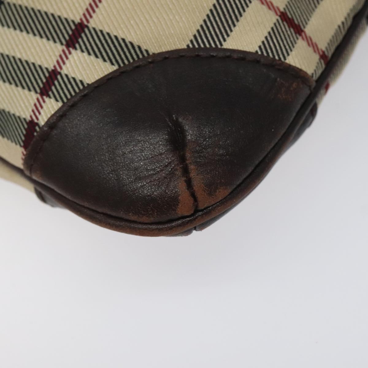 BURBERRY Nova Check Shoulder Bag Canvas Beige Auth KD198