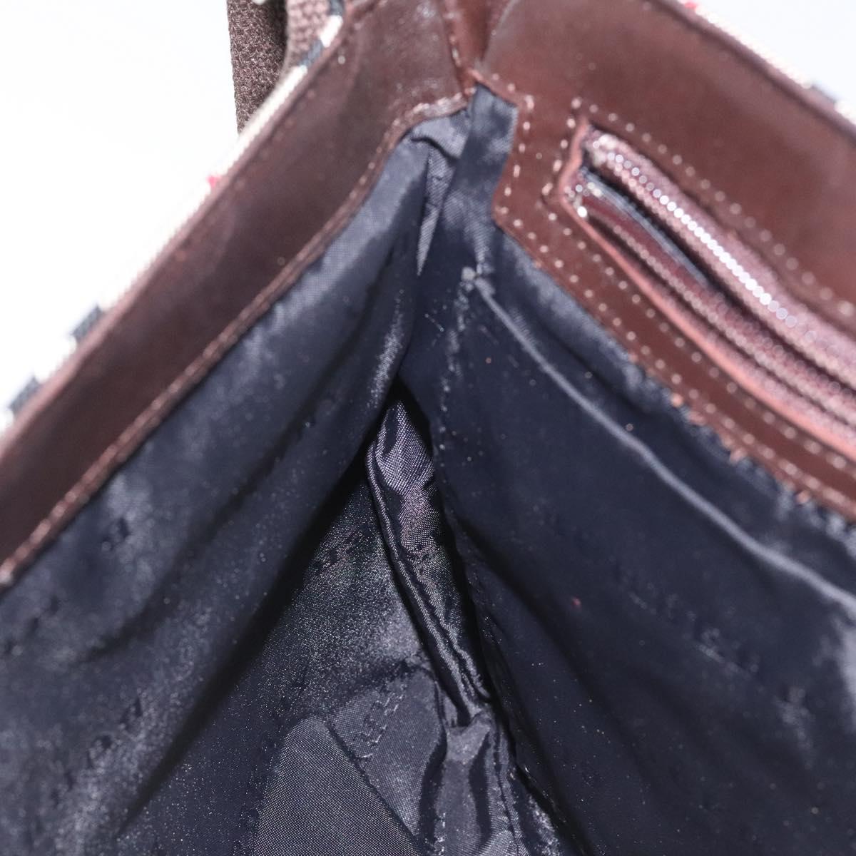 BURBERRY Nova Check Shoulder Bag Canvas Beige Auth KD198