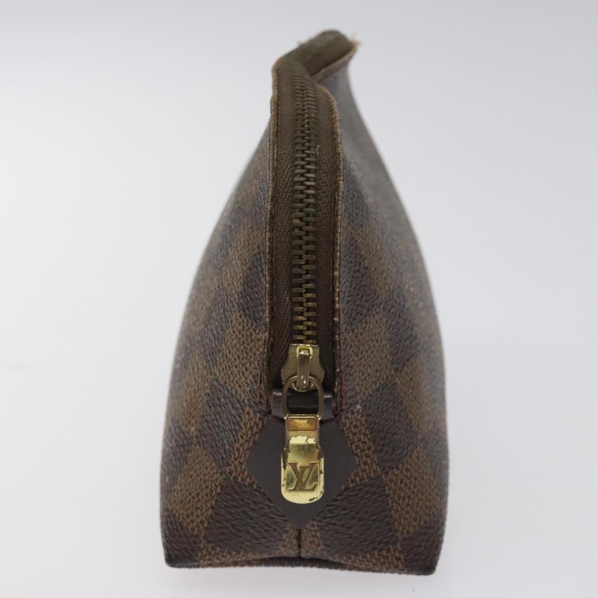 LOUIS VUITTON Damier Ebene Pochette Cosmetic PM Pouch N47516 LV Auth KD199