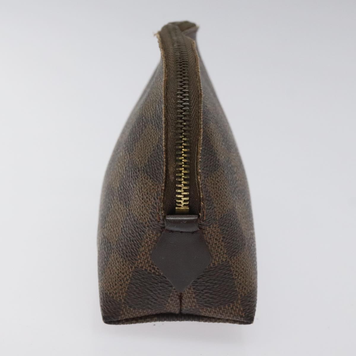 LOUIS VUITTON Damier Ebene Pochette Cosmetic PM Pouch N47516 LV Auth KD199