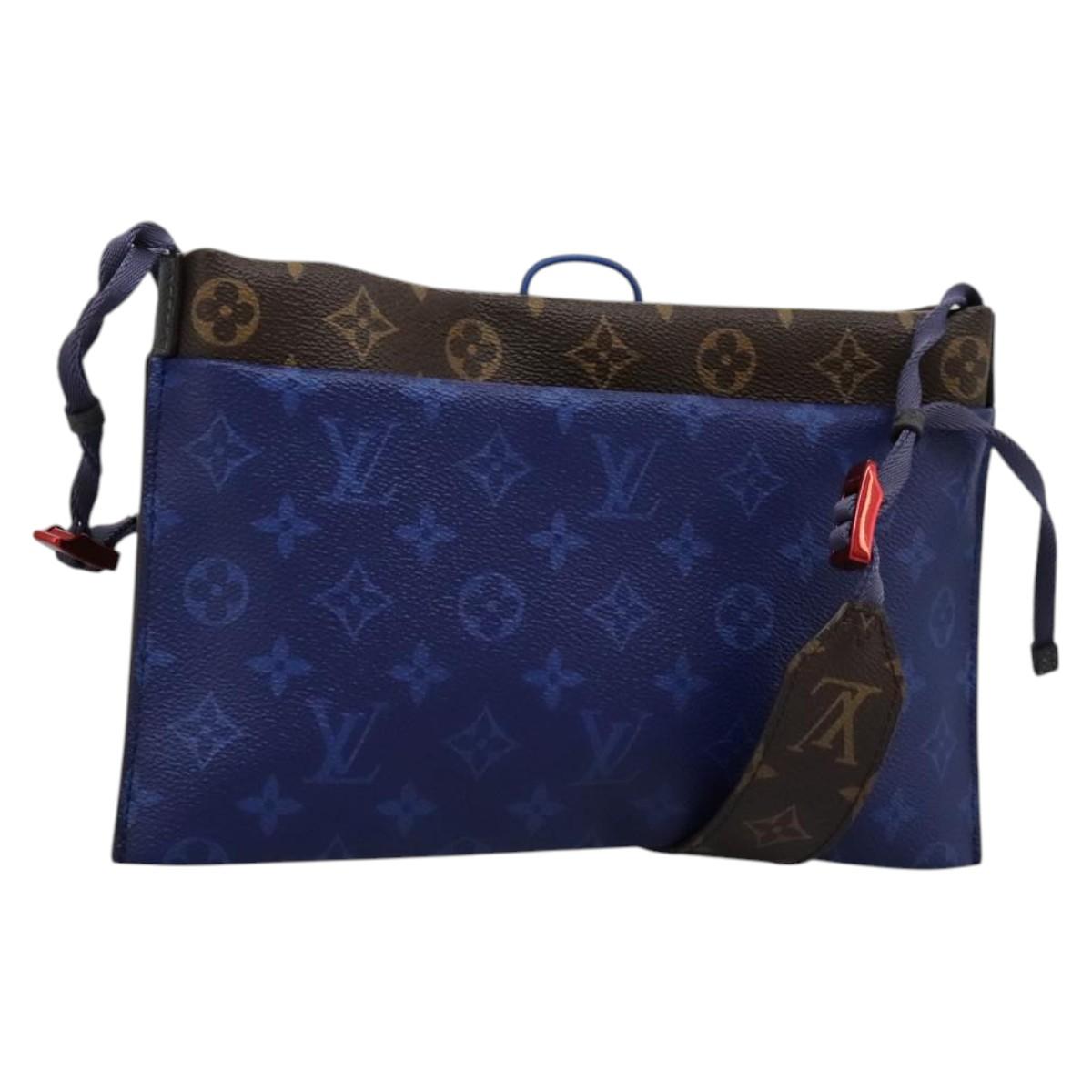 LOUIS VUITTON Monogram Pacific Split Sacoche Shoulder Bag Blue M43854 Auth KD201