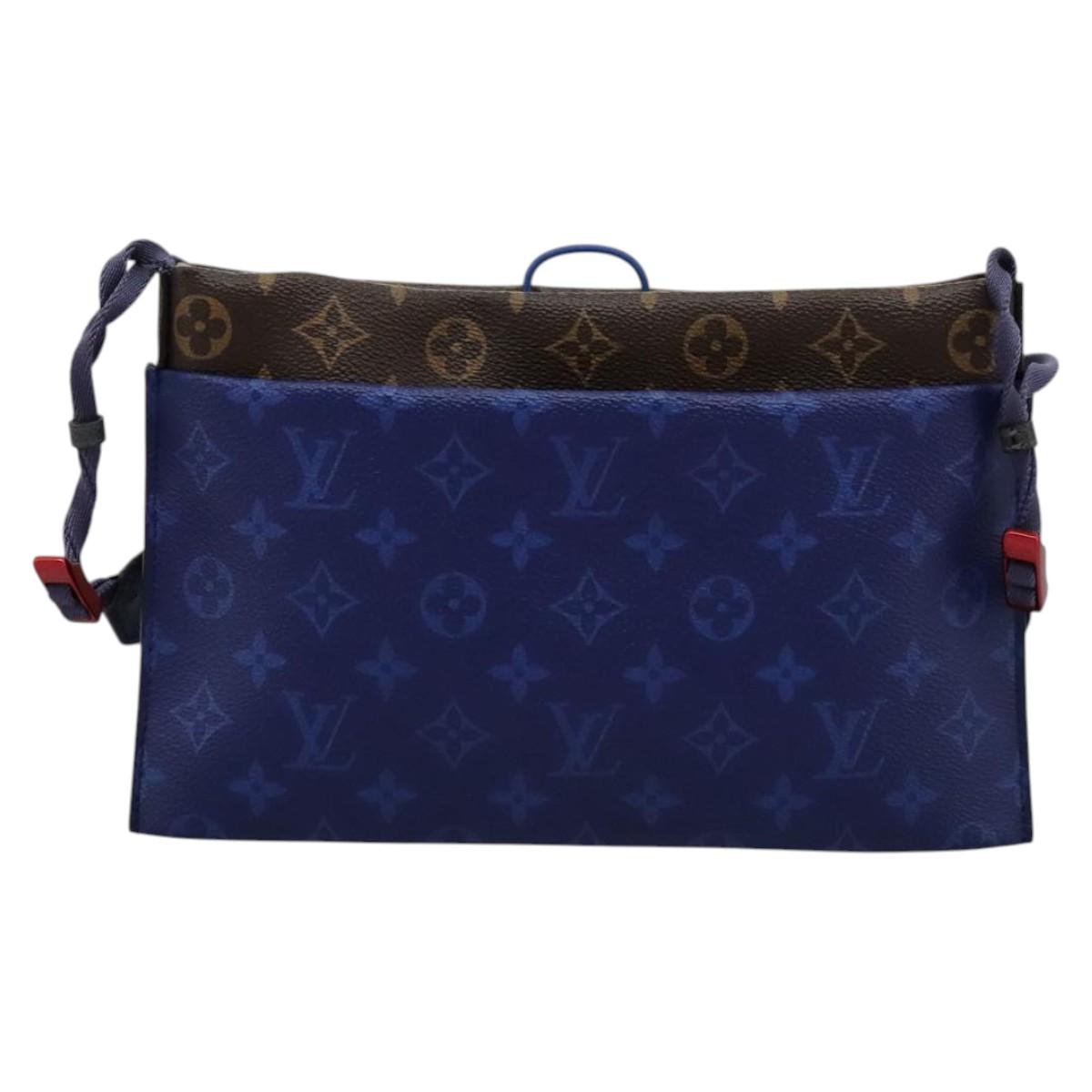 LOUIS VUITTON Monogram Pacific Split Sacoche Shoulder Bag Blue M43854 Auth KD201