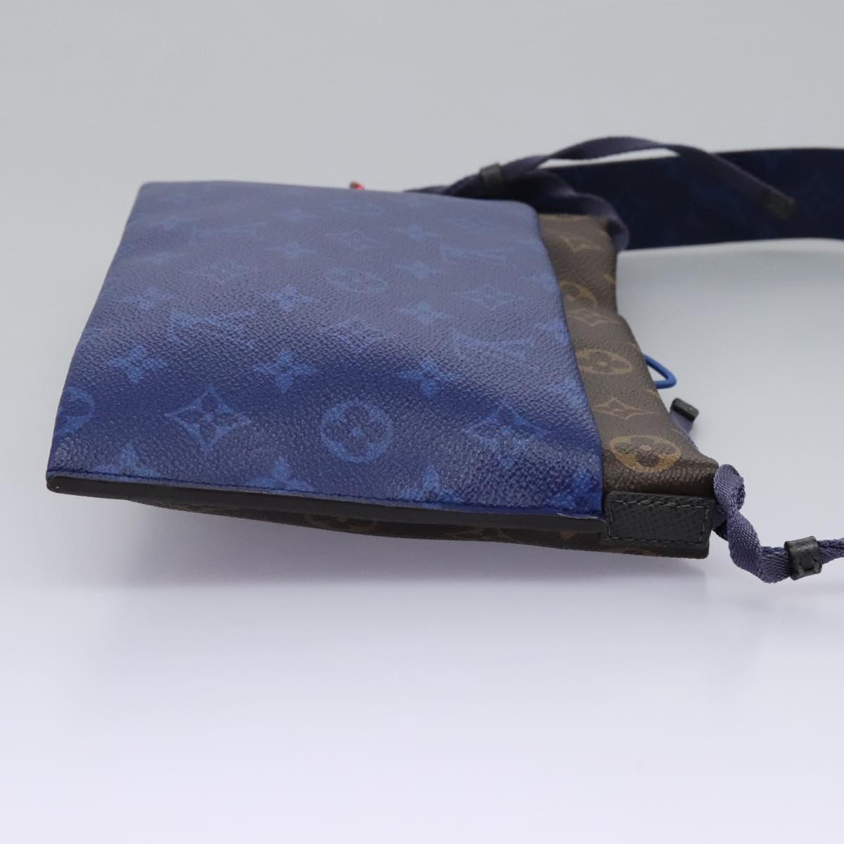 LOUIS VUITTON Monogram Pacific Split Sacoche Shoulder Bag Blue M43854 Auth KD201