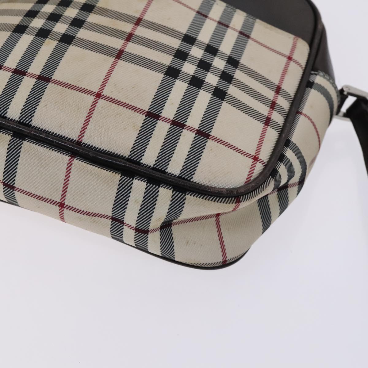 BURBERRY Nova Check Shoulder Bag Canvas Beige Auth KD202