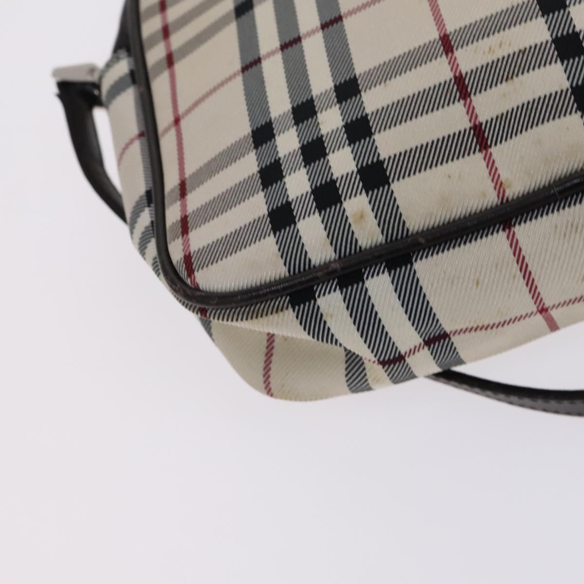 BURBERRY Nova Check Shoulder Bag Canvas Beige Auth KD202