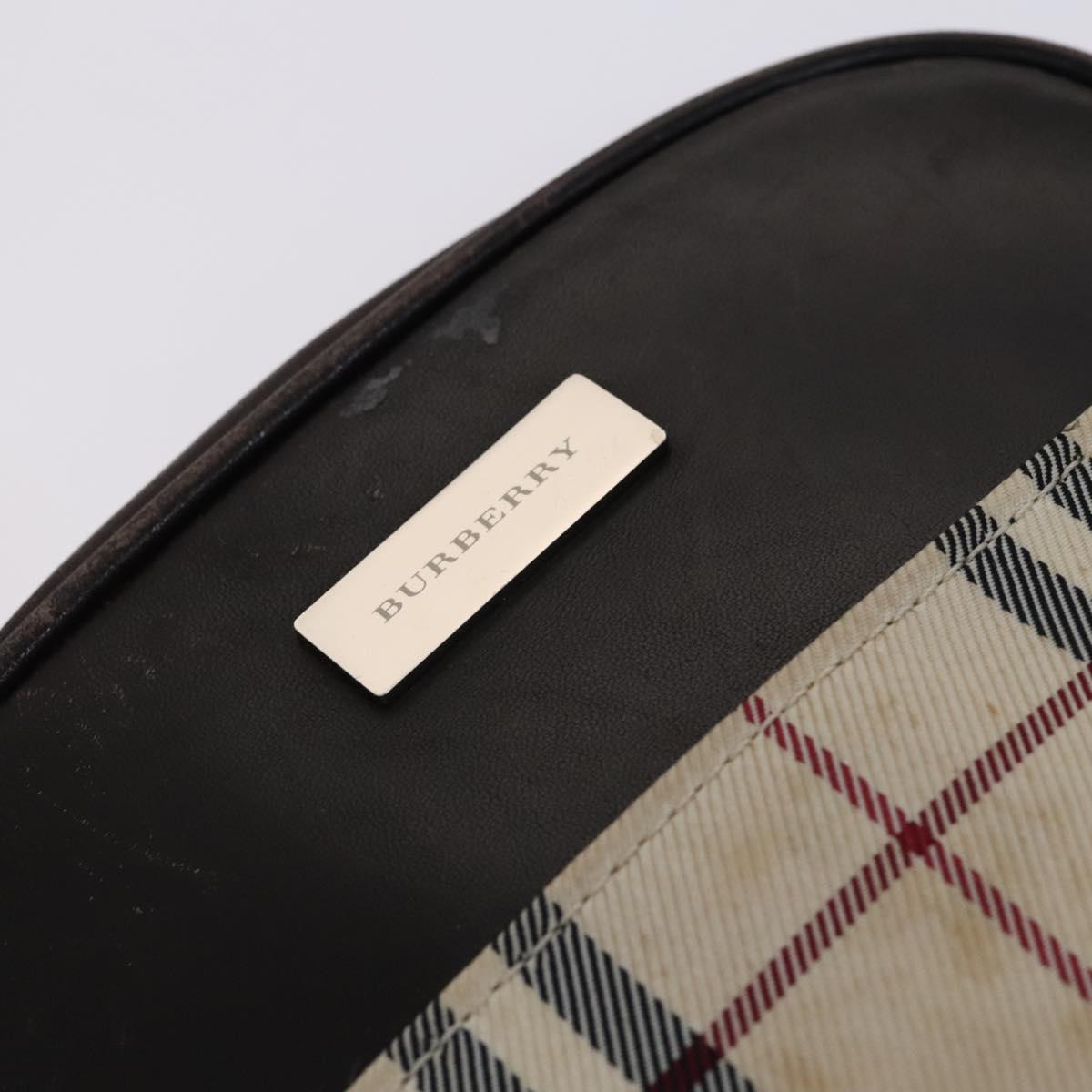BURBERRY Nova Check Shoulder Bag Canvas Beige Auth KD202