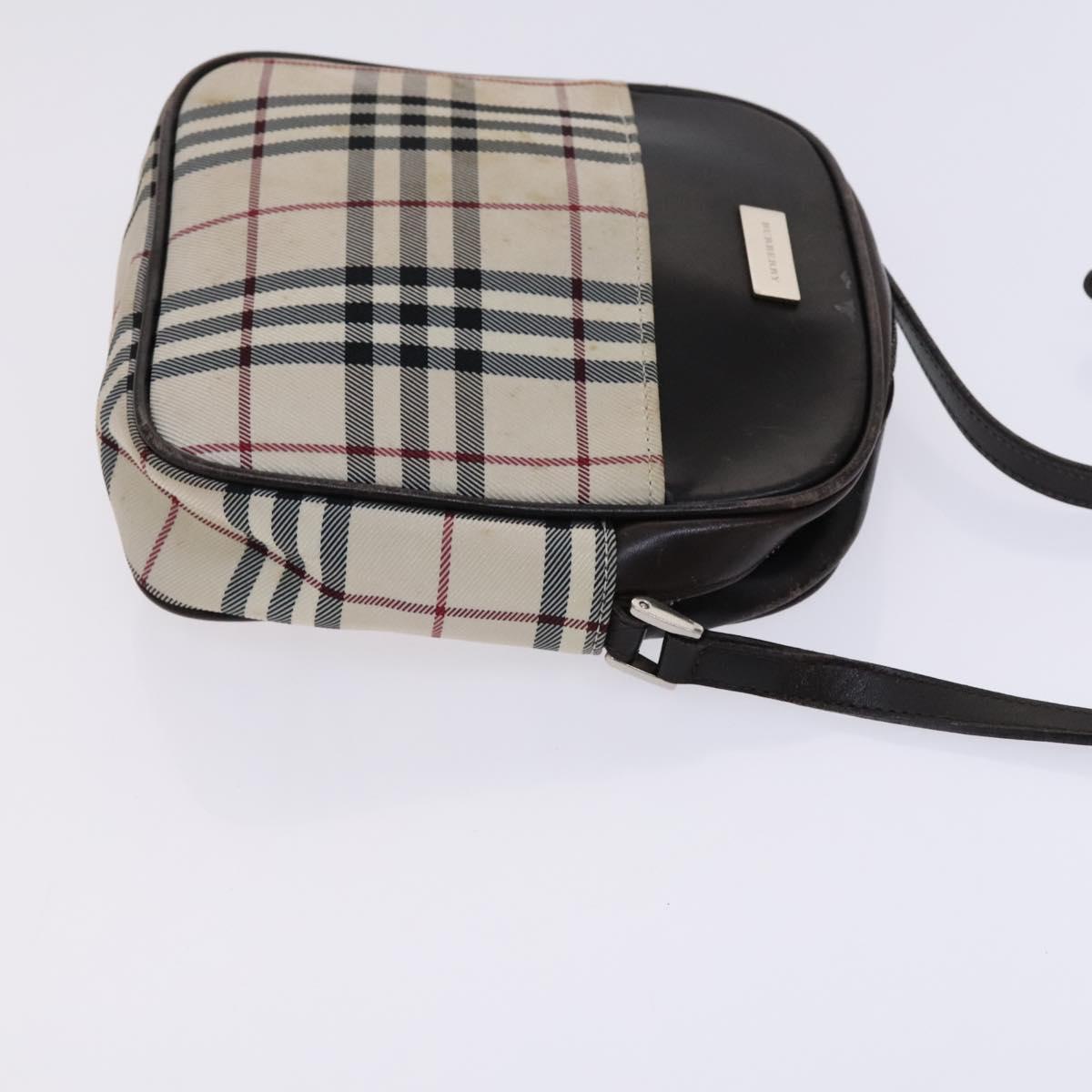 BURBERRY Nova Check Shoulder Bag Canvas Beige Auth KD202