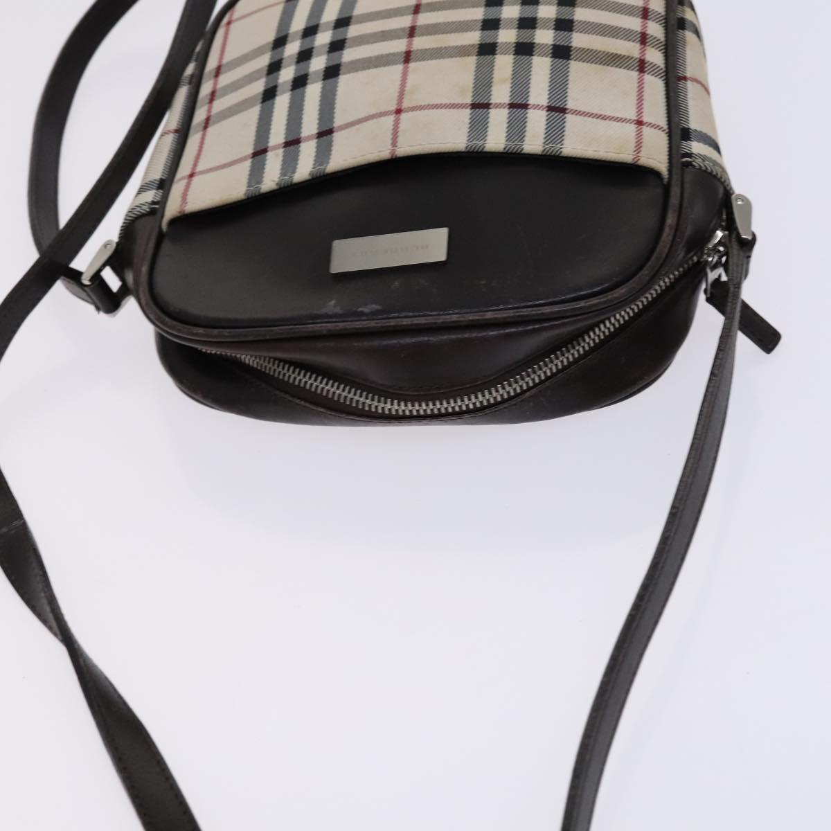 BURBERRY Nova Check Shoulder Bag Canvas Beige Auth KD202