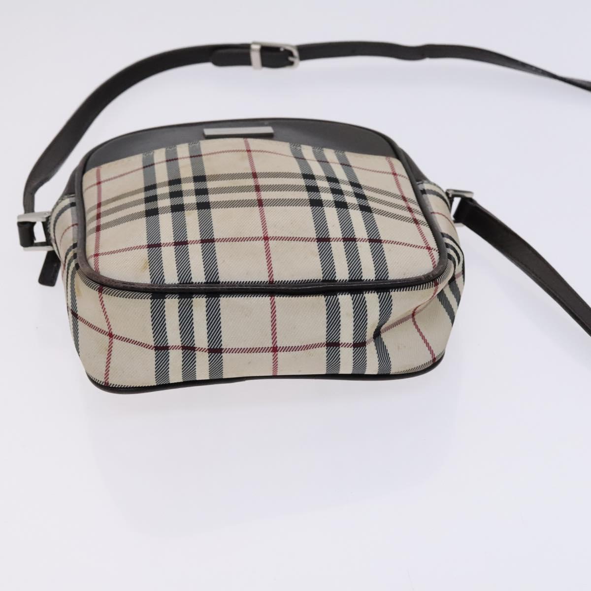 BURBERRY Nova Check Shoulder Bag Canvas Beige Auth KD202