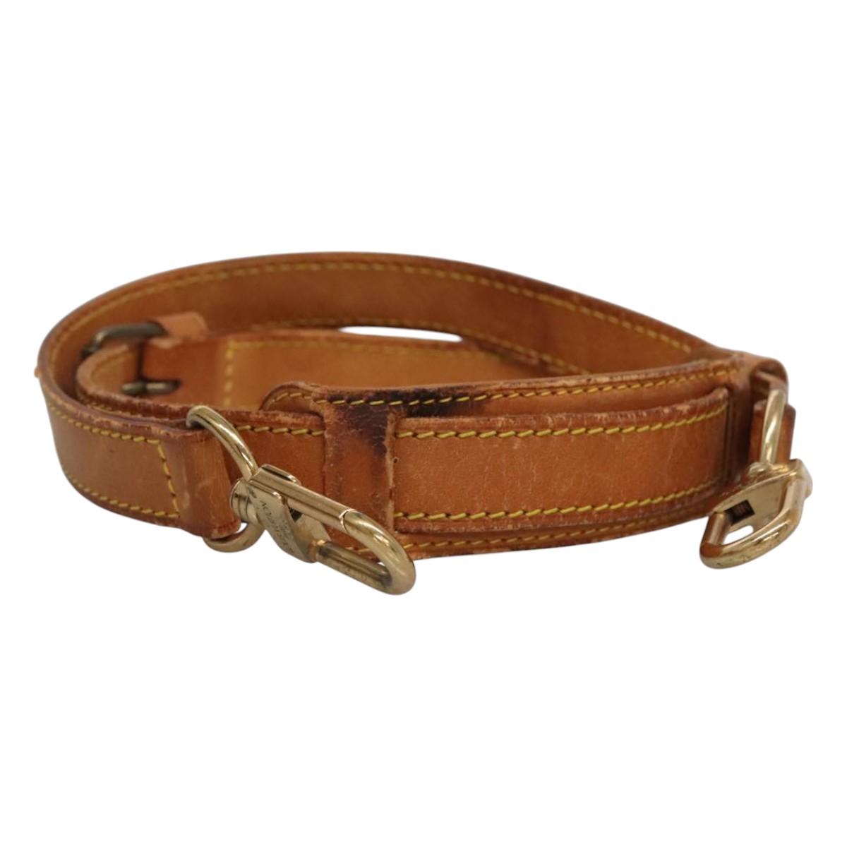 LOUIS VUITTON Adjustable Shoulder Strap Leather 32.3""-39.8"" Beige Auth KD205