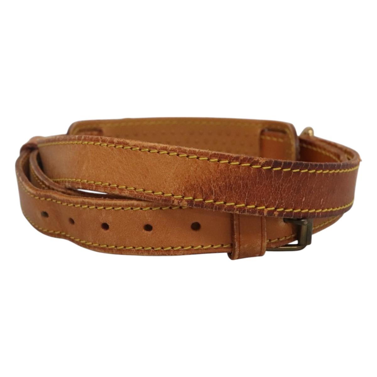 LOUIS VUITTON Adjustable Shoulder Strap Leather 32.3""-39.8"" Beige Auth KD205