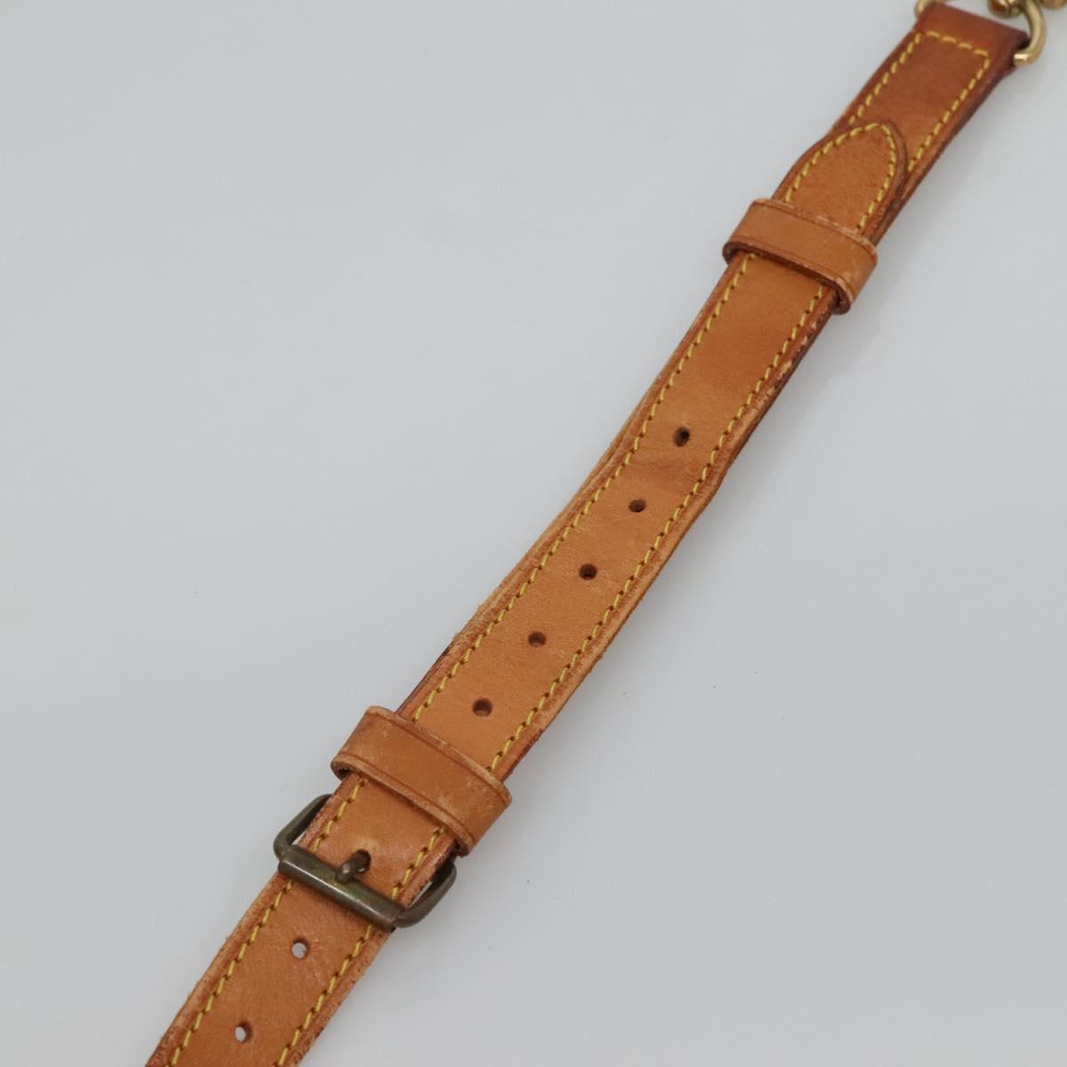 LOUIS VUITTON Adjustable Shoulder Strap Leather 32.3""-39.8"" Beige Auth KD205