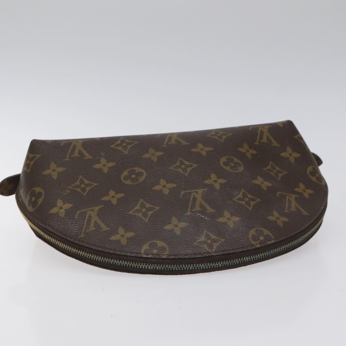 LOUIS VUITTON Monogram Trousse Demi Ronde Cosmetic Pouch M47520 LV Auth KD207