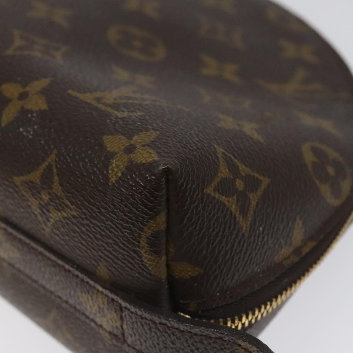LOUIS VUITTON Monogram Trousse Demi Ronde Cosmetic Pouch M47520 LV Auth KD207