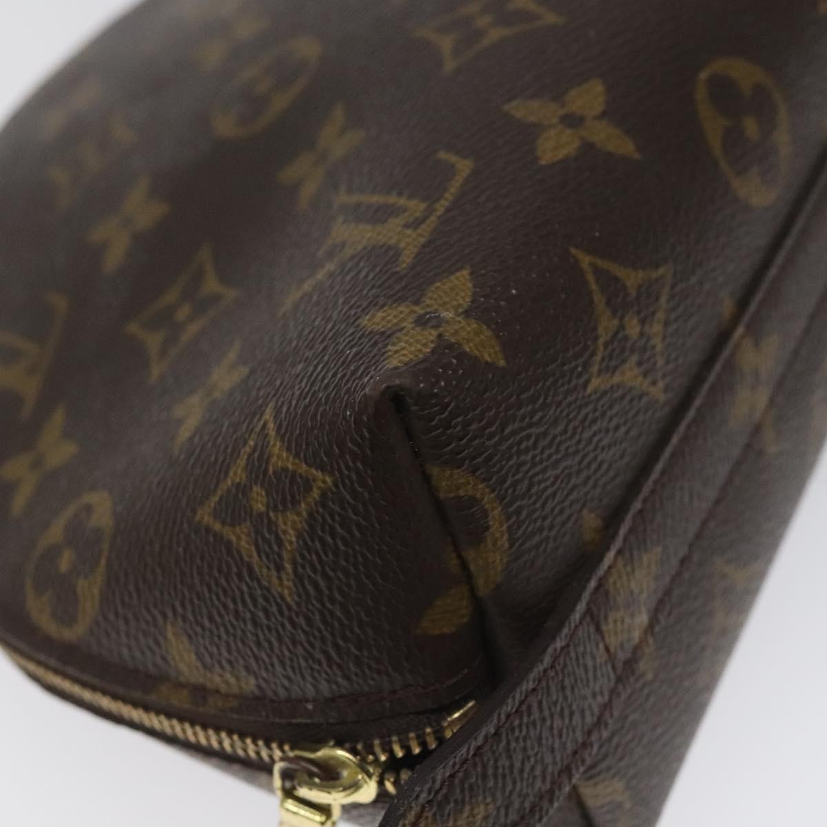LOUIS VUITTON Monogram Trousse Demi Ronde Cosmetic Pouch M47520 LV Auth KD207