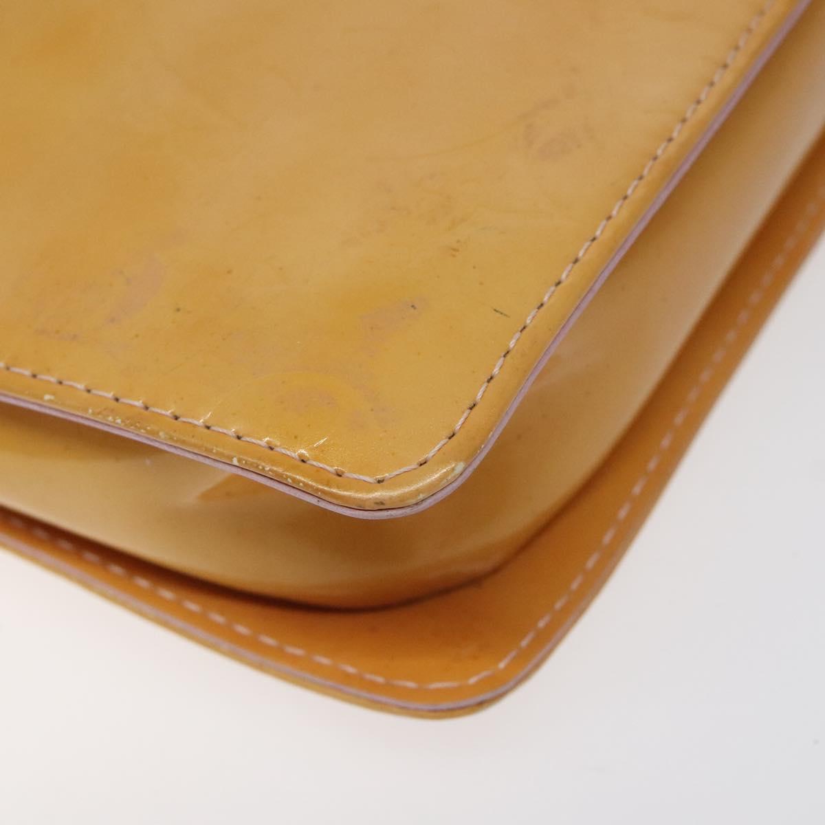 LOUIS VUITTON Monogram Vernis Motto Pouch Marshmallow Pink M91312 Auth KD208