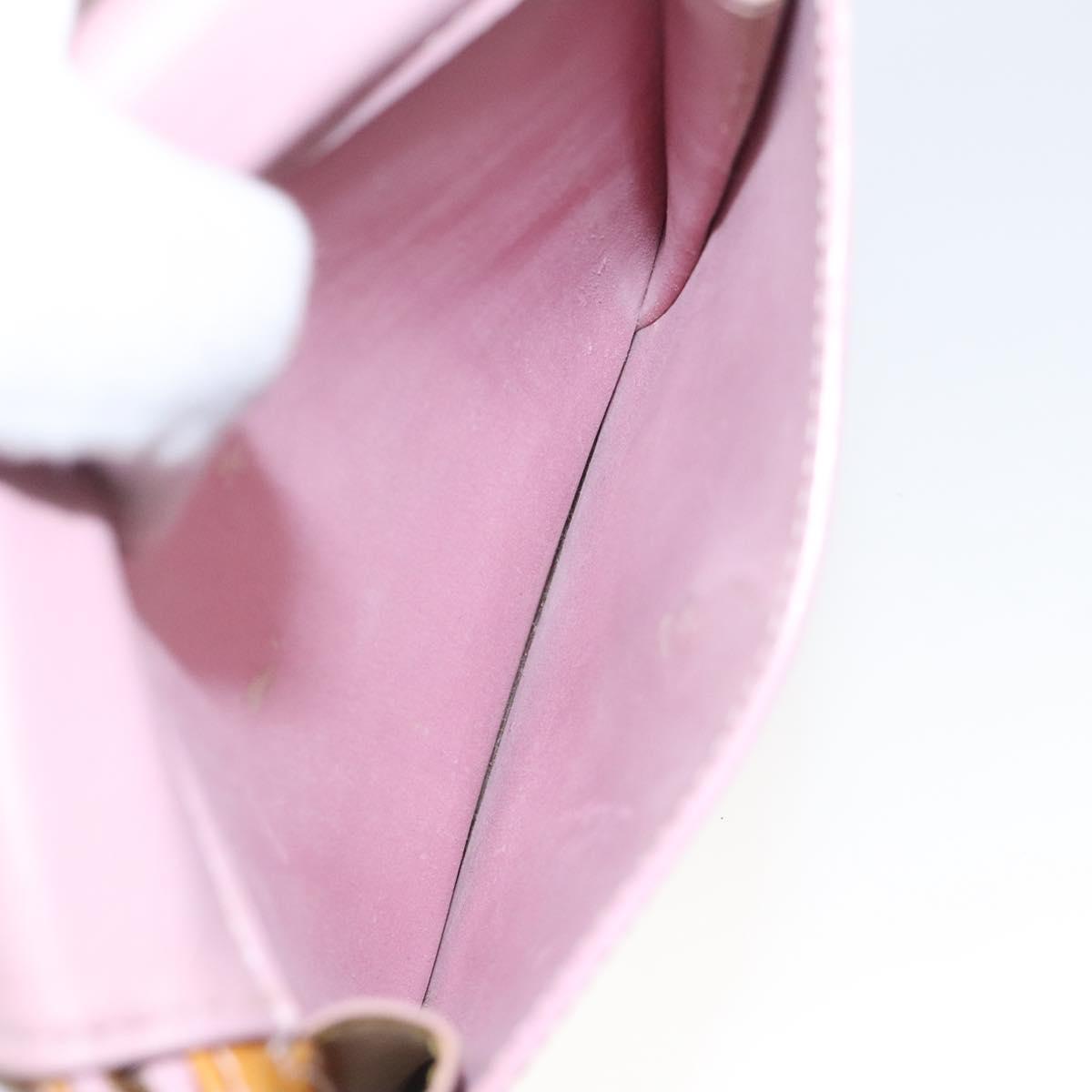 LOUIS VUITTON Monogram Vernis Motto Pouch Marshmallow Pink M91312 Auth KD208