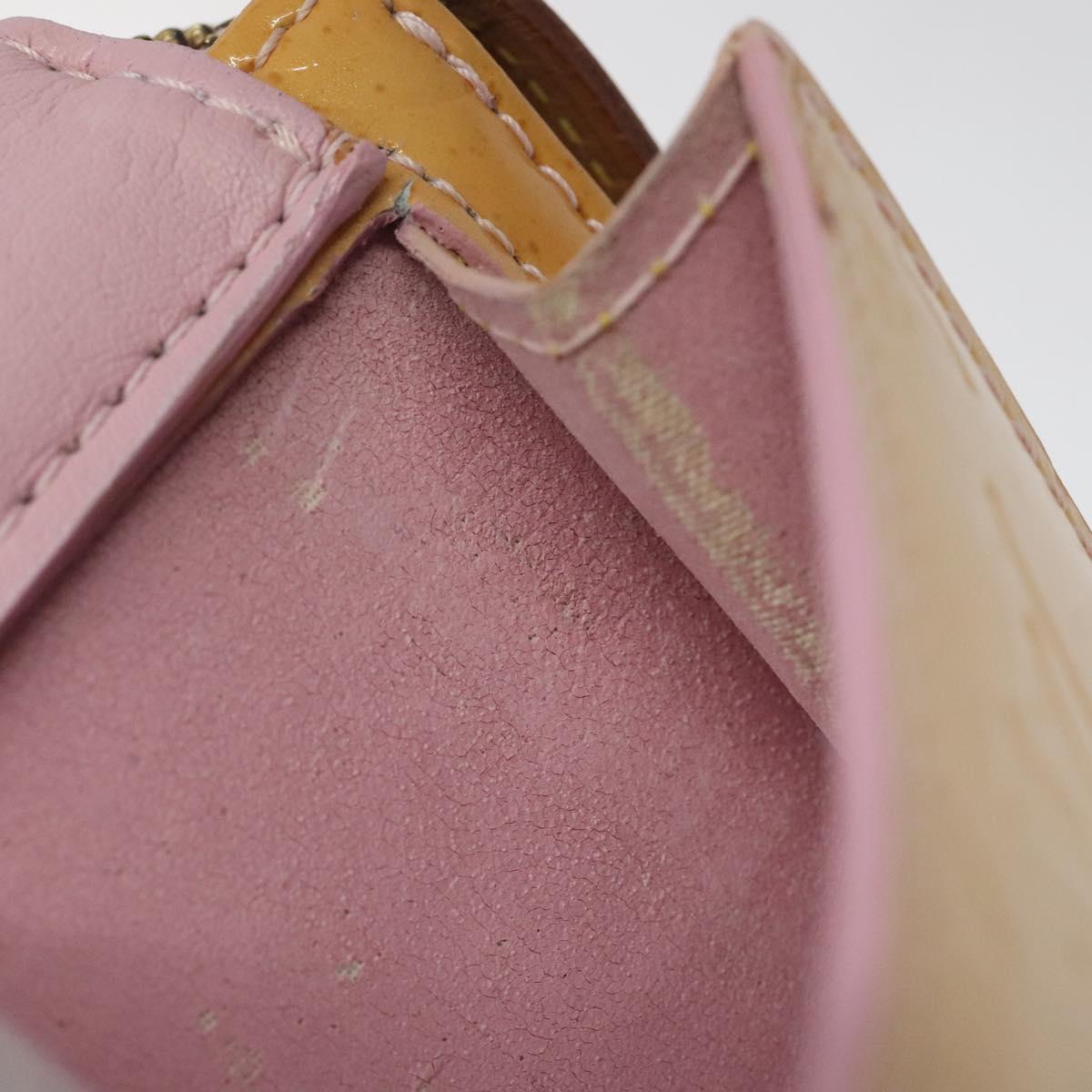 LOUIS VUITTON Monogram Vernis Motto Pouch Marshmallow Pink M91312 Auth KD208