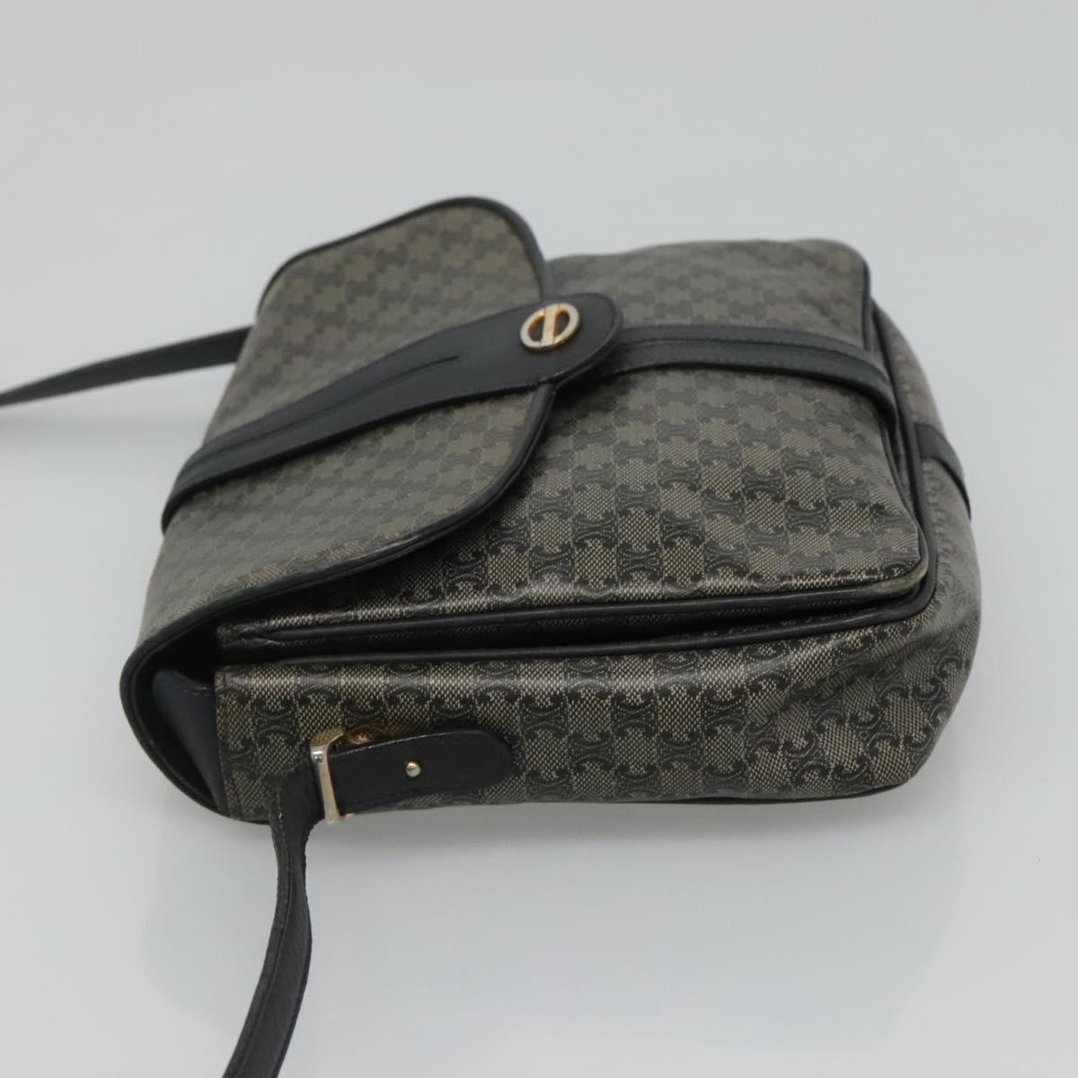 CELINE Macadam Canvas Shoulder Bag Navy Auth KD213