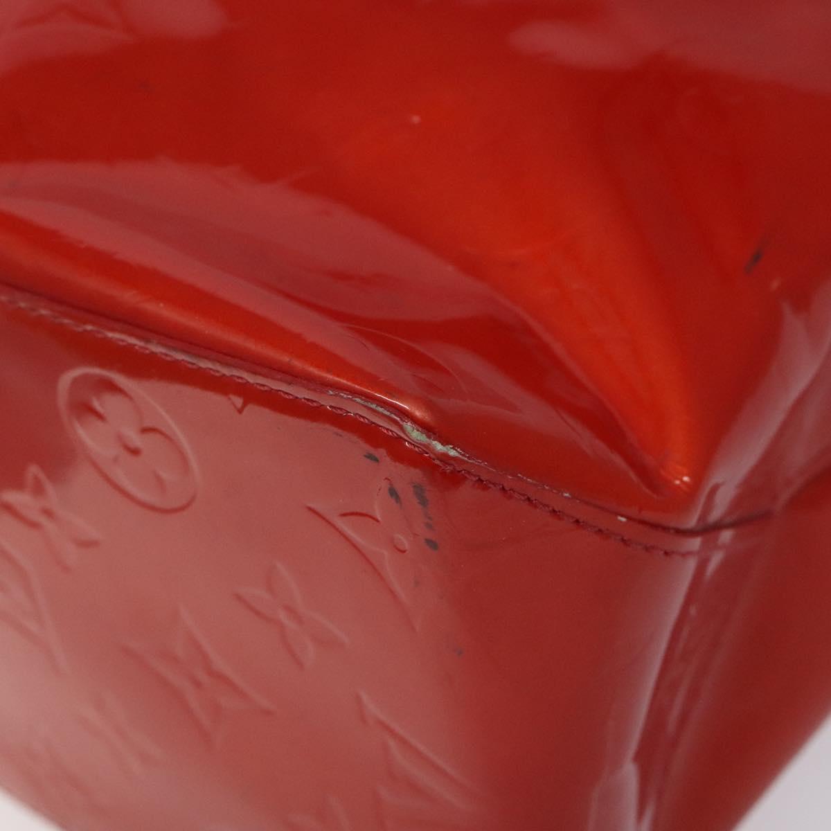 LOUIS VUITTON Monogram Vernis Reade MM Hand Bag Red Rouge M91086 LV Auth KD215