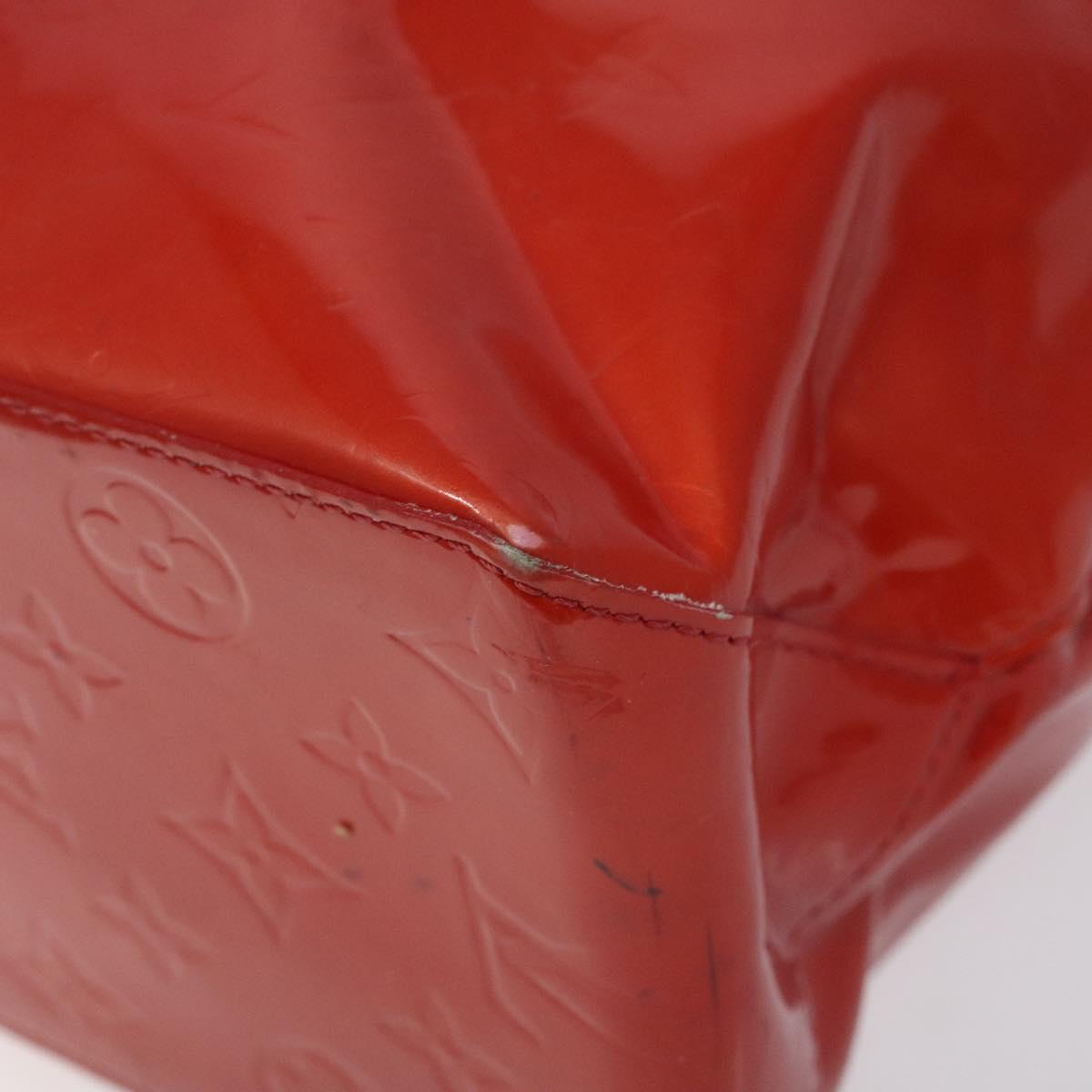 LOUIS VUITTON Monogram Vernis Reade MM Hand Bag Red Rouge M91086 LV Auth KD215