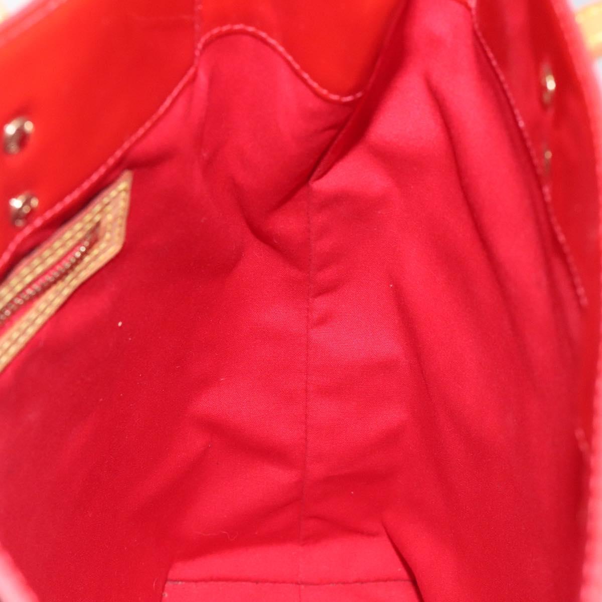 LOUIS VUITTON Monogram Vernis Reade MM Hand Bag Red Rouge M91086 LV Auth KD215