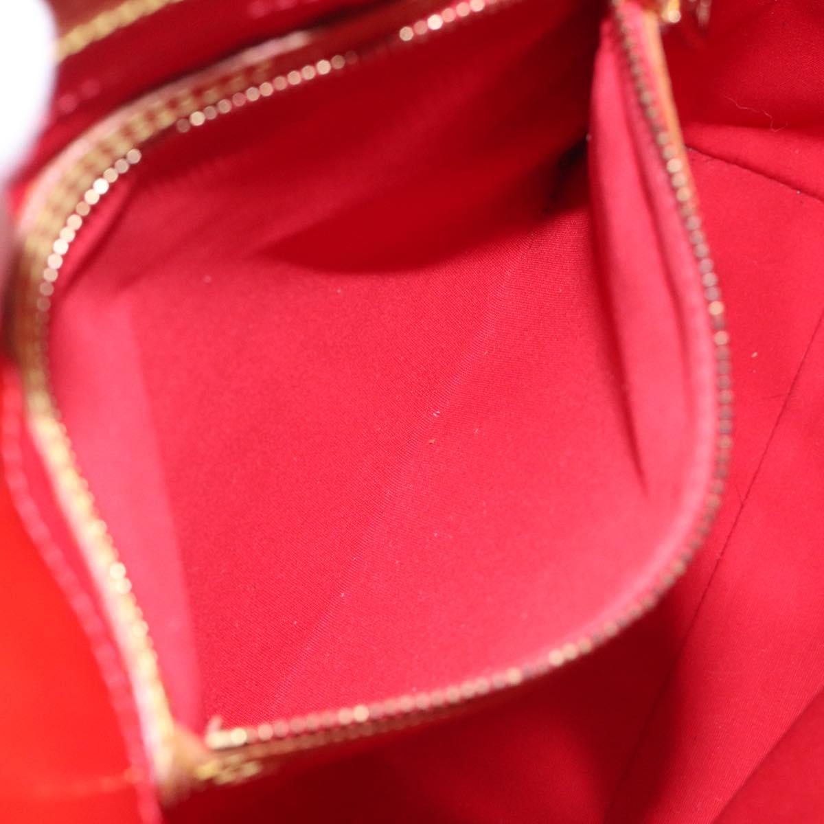 LOUIS VUITTON Monogram Vernis Reade MM Hand Bag Red Rouge M91086 LV Auth KD215