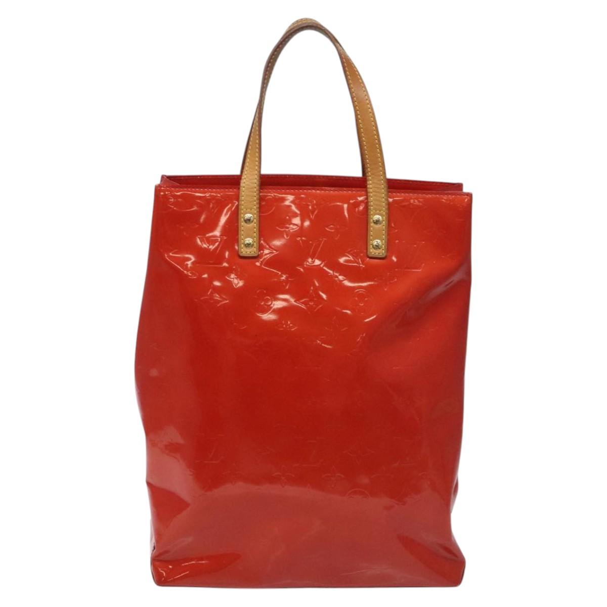 LOUIS VUITTON Monogram Vernis Reade MM Hand Bag Red Rouge M91086 LV Auth KD215