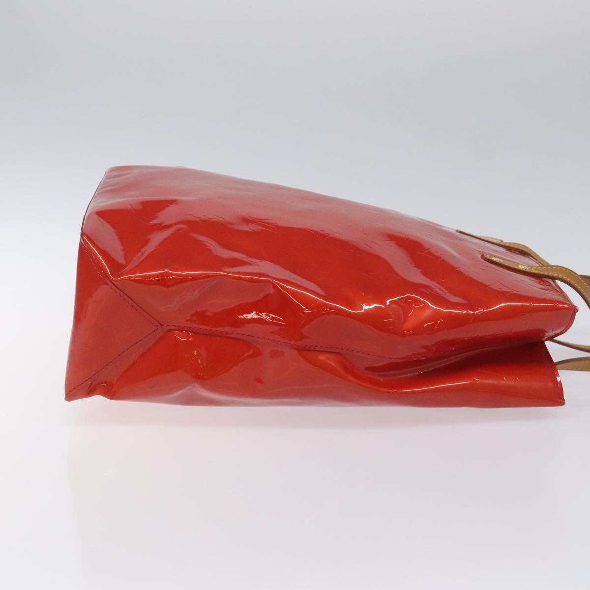 LOUIS VUITTON Monogram Vernis Reade MM Hand Bag Red Rouge M91086 LV Auth KD215