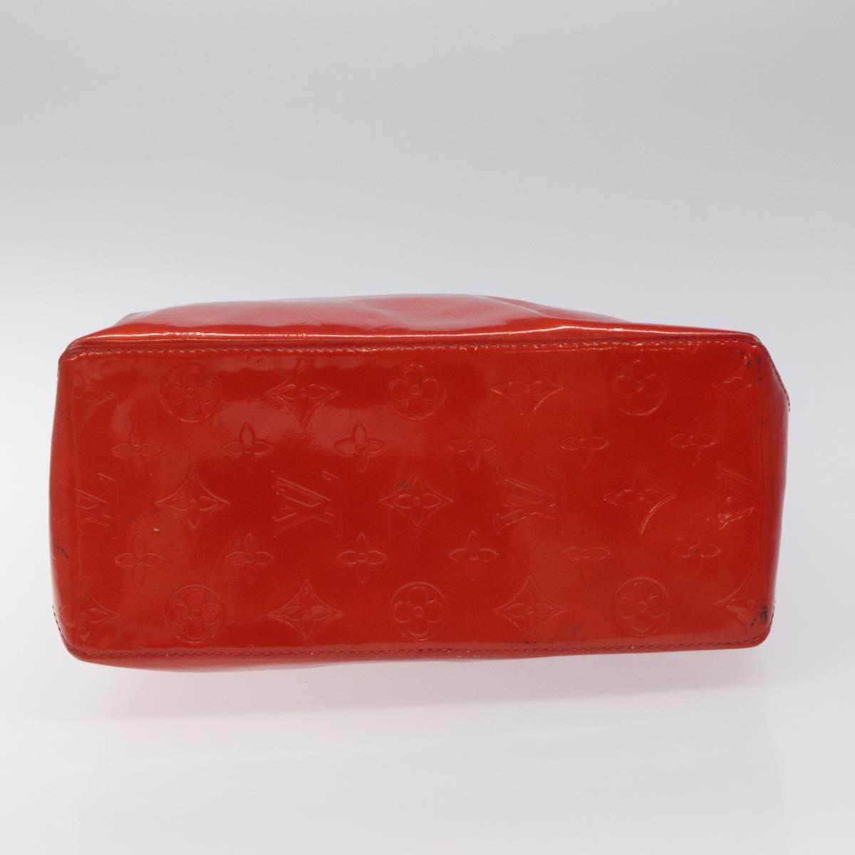 LOUIS VUITTON Monogram Vernis Reade MM Hand Bag Red Rouge M91086 LV Auth KD215