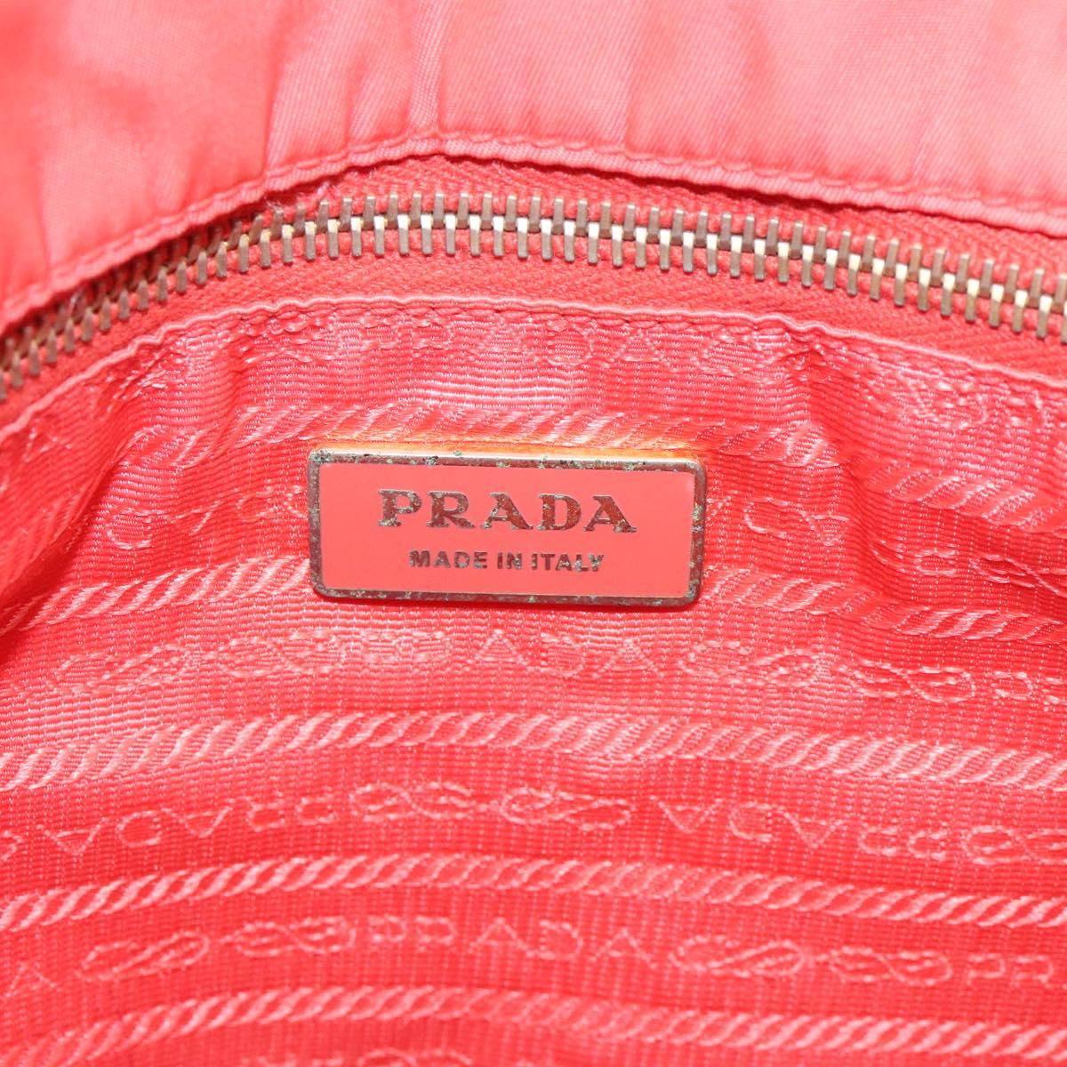 PRADA Tote Bag Nylon Orange Gold Auth KD217