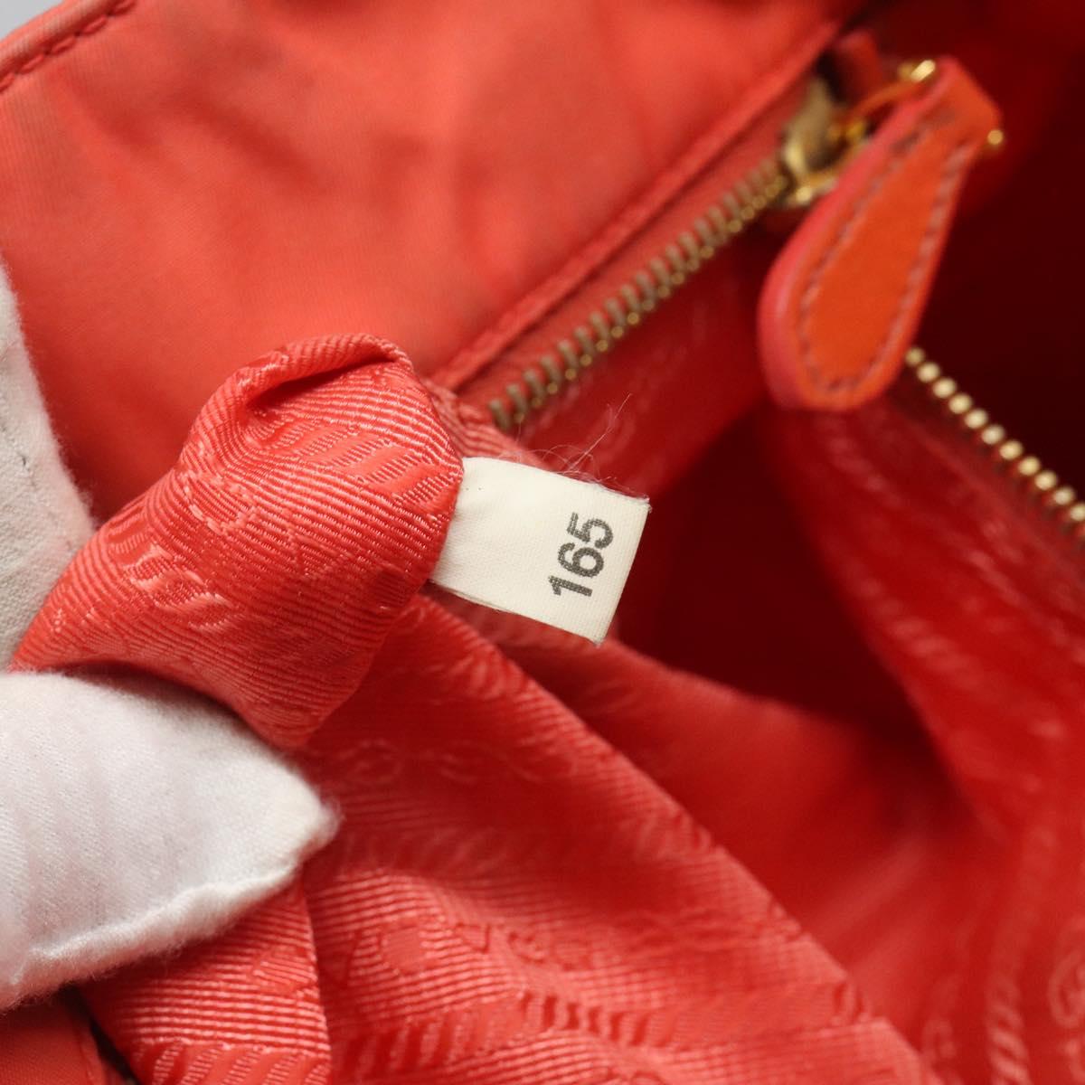 PRADA Tote Bag Nylon Orange Gold Auth KD217