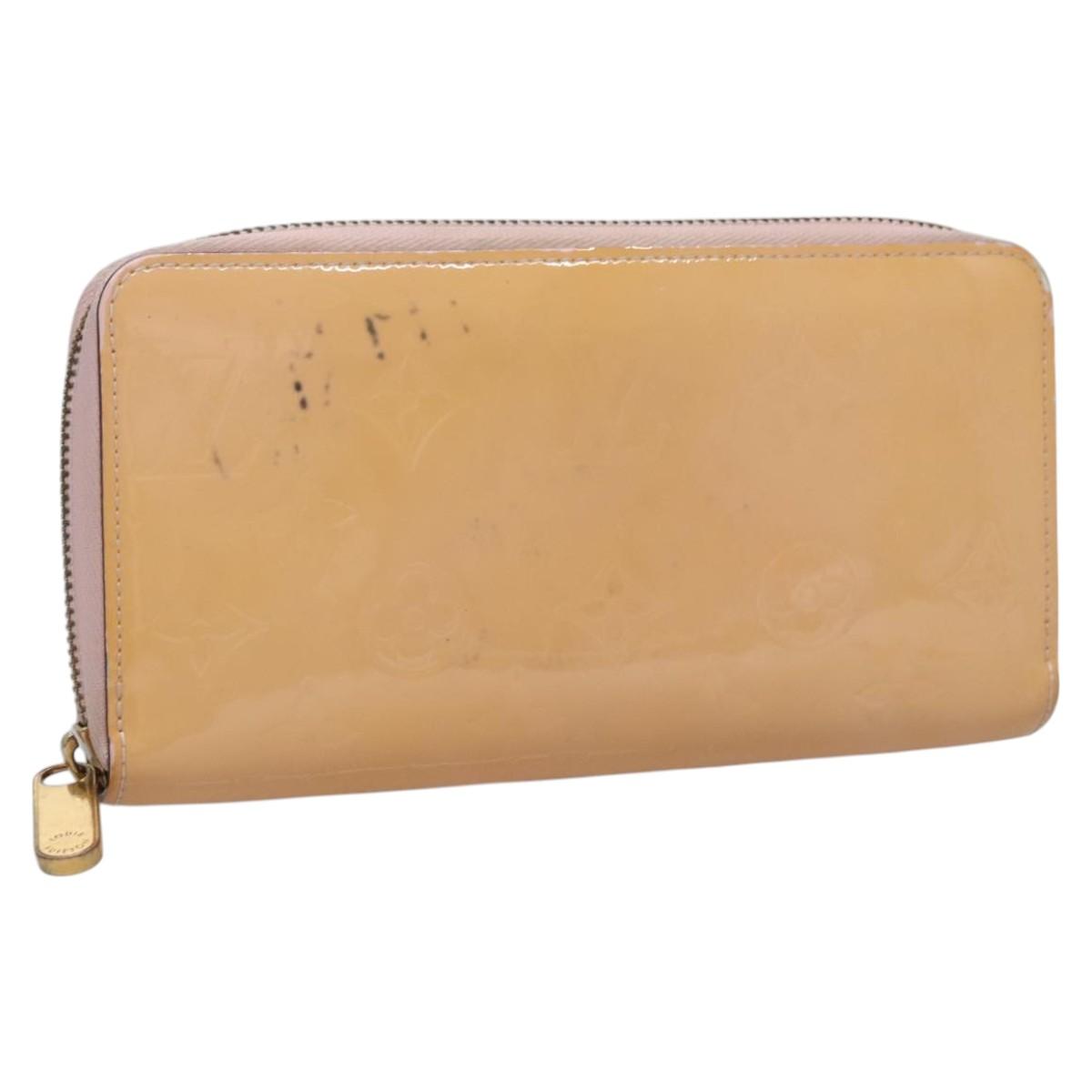 LOUIS VUITTON Monogram Vernis Zippy Wallet Rose Valerine M93522 LV Auth KD229