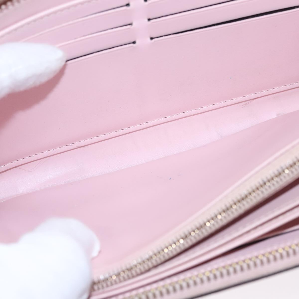 LOUIS VUITTON Monogram Vernis Zippy Wallet Rose Valerine M93522 LV Auth KD229
