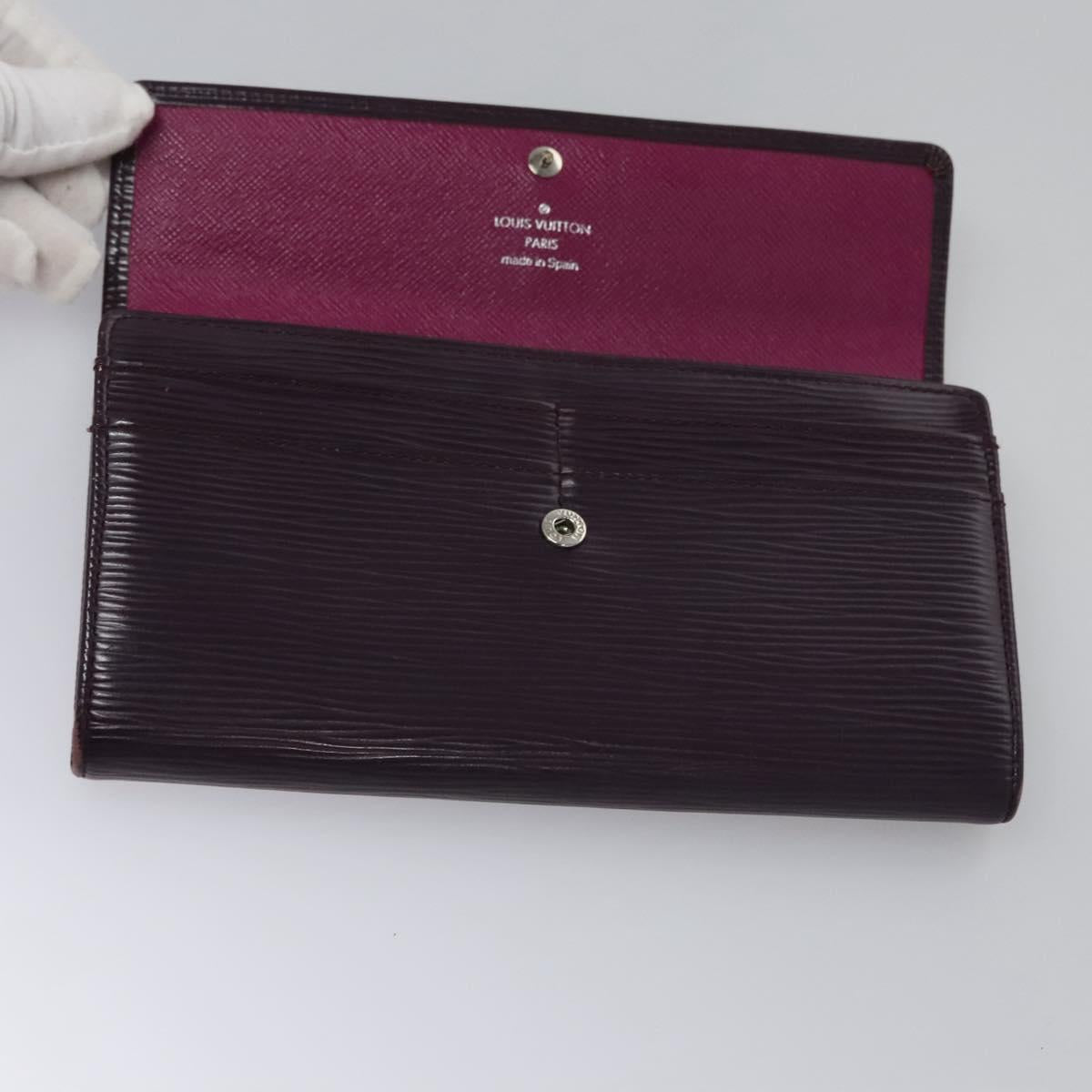 LOUIS VUITTON Epi Portefeiulle Sarah Wallet Purple Cassis M6374K LV Auth KD230